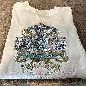 Vintage Express oversized embroidered sweatshirt off white and pastels no spots